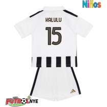 Camiseta Juventus Pierre Kalulu #15 Primera Equipación para niños 2026-27 manga corta (+ pantalones cortos)